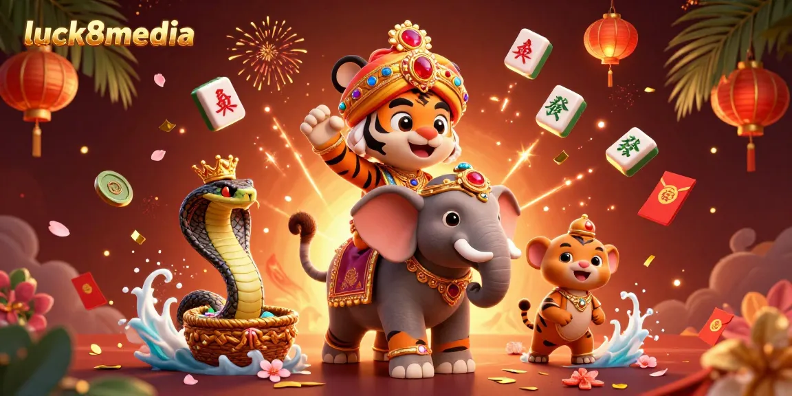 Experience thrilling entertainment with luck8media, featuring vibrant animated casino elements and characters.