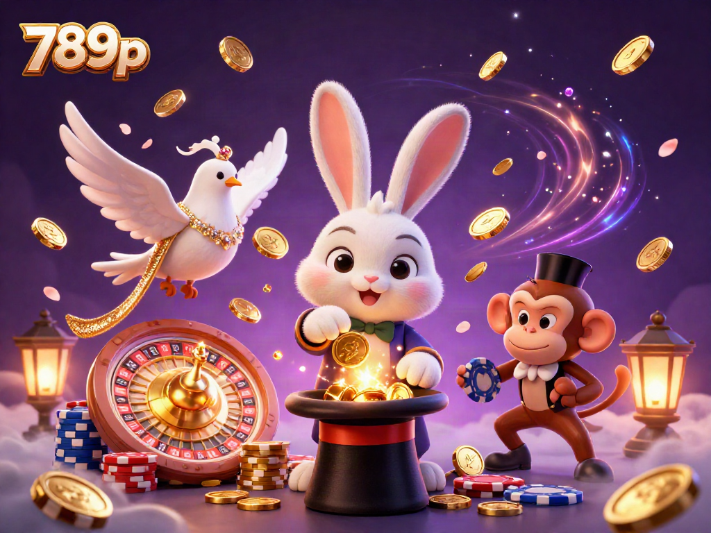 Experience thrilling wins with 789p's exciting games featuring a magician, poker chips, and golden coins.