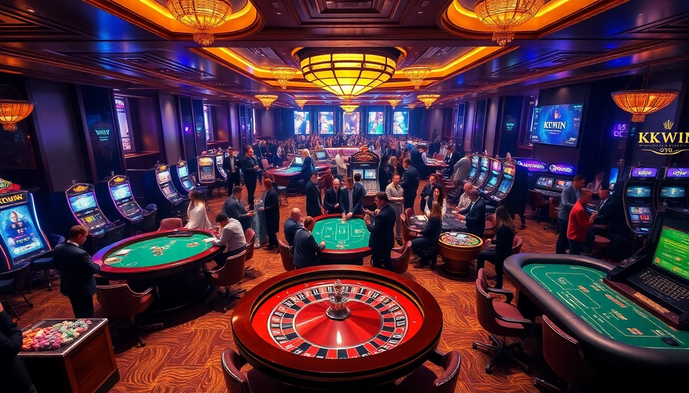Experience the excitement of the KKWIN casino environment with vibrant gaming action.