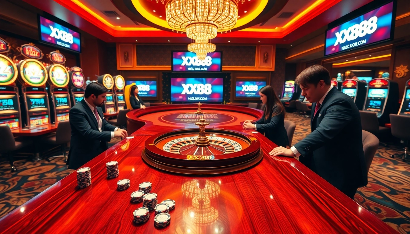 Experience the thrill of winning at XX88 COM with vibrant casino games, including roulette and poker.