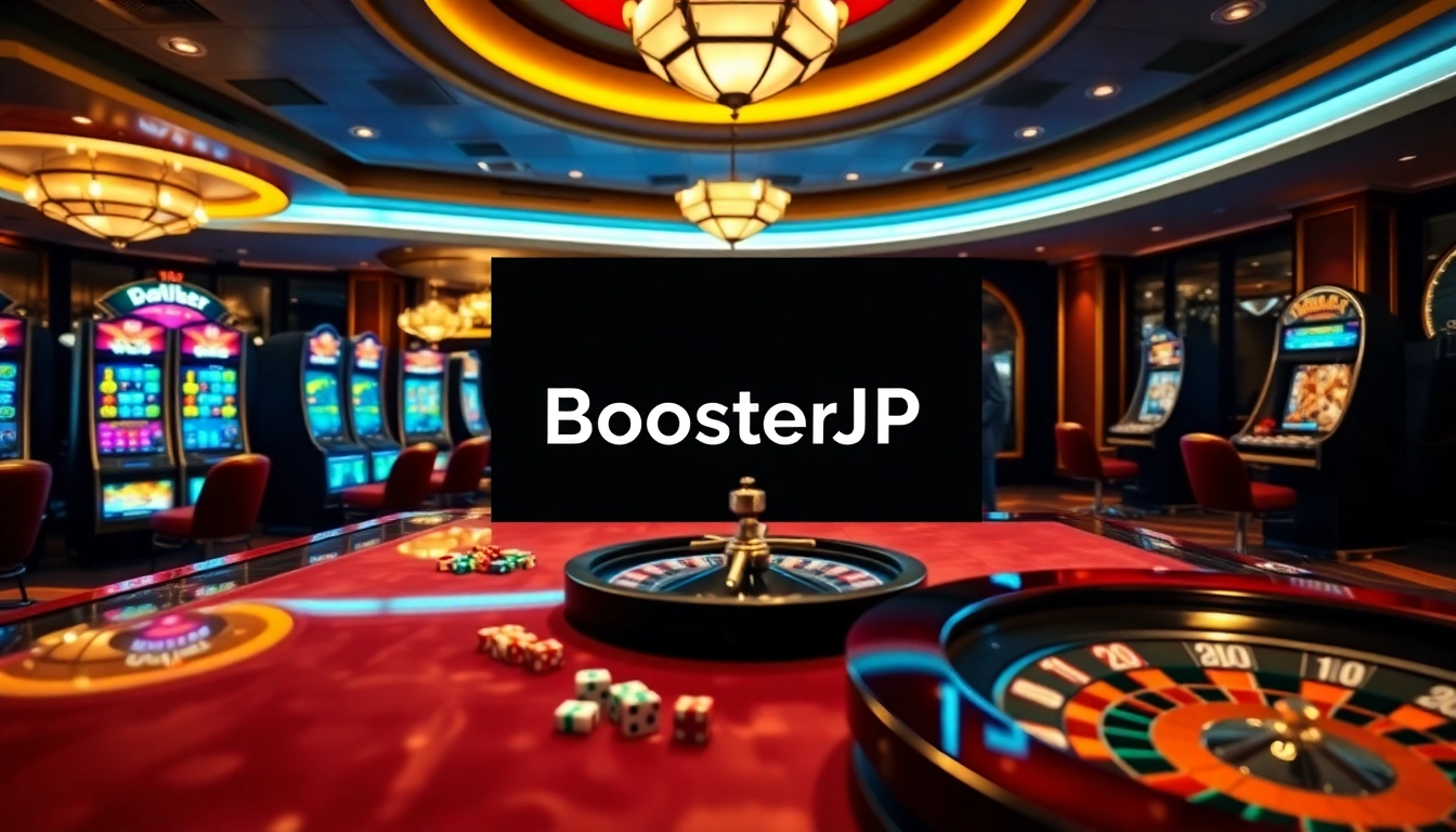 Experience thrilling gameplay at BoosterJP's online casino with vibrant slot machines and elegant gaming tables.